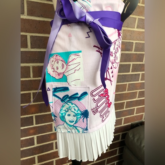 The Golden Girls Apron Retro 80s 90s Waist Apron with Pocket NEW Ruffle - Picture 8 of 15